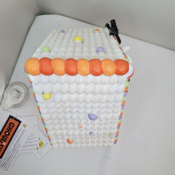 Ghoulish Halloween Gingerbread House ORANGE Frosted CandyFast LED Light Up Decor - Picture 5 of 14